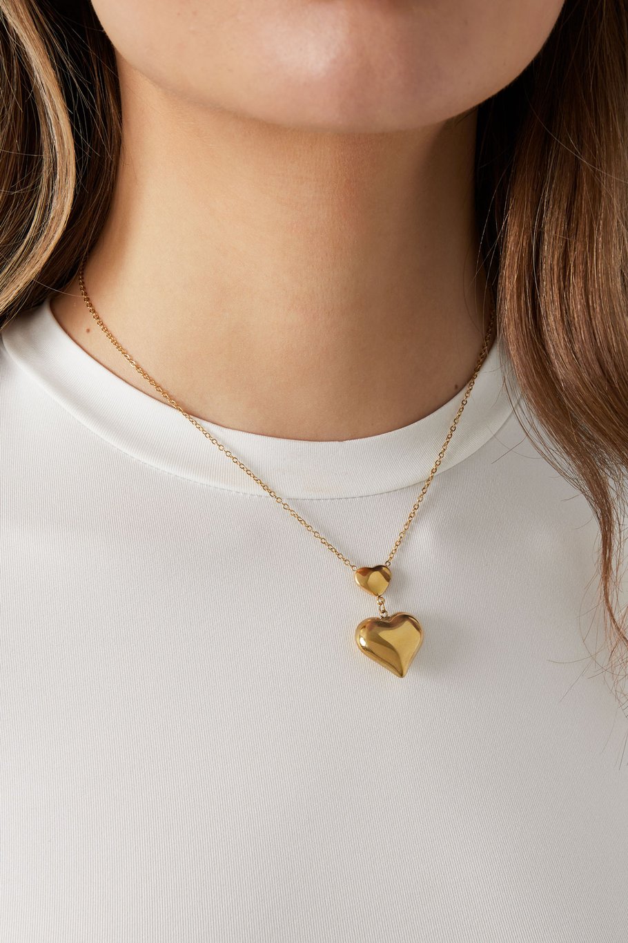 Double Love Halskette – goldfarben Bild2